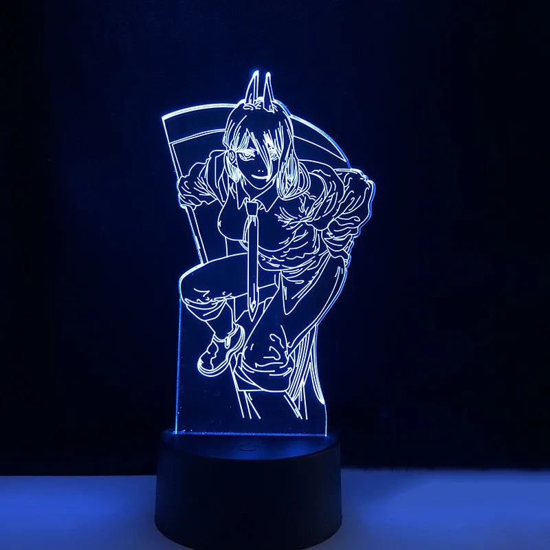 Chainsaw Man Lamp LED Illusion Night Light