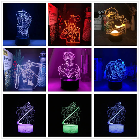 Chainsaw Man Lamp LED Illusion Night Light