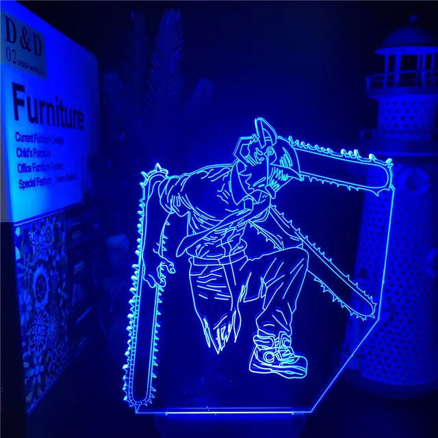 Chainsaw Man Lamp LED Illusion Night Light